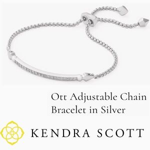 🩶 Kendra Scott Ott Adjustable Chain Bracelet in Silver NWT